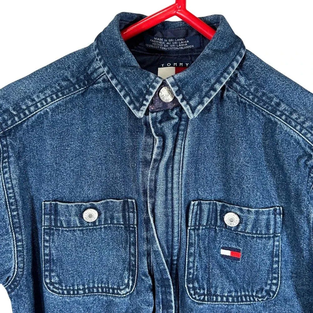 Tommy Hilfiger Tommy Jeans Kids Denim Button Down Shirt Medium Wash Size 6